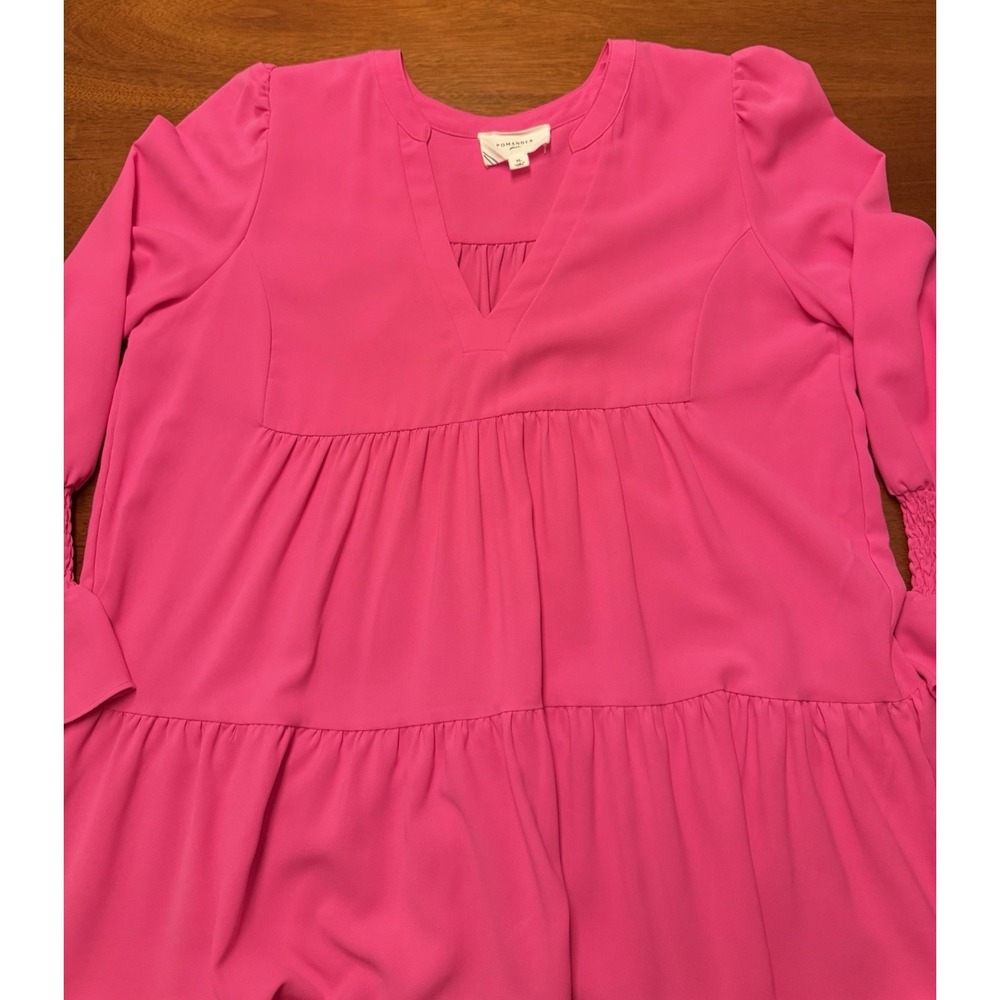 Tuckernuck POMANDER PLACE Kenzo Dress XL Electric Pink Tiered Long Sleeve Shift - Picture 10 of 10
